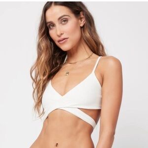 L *Space cream Chloe tie top NWT